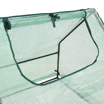 Sunnydaze Decor Sunnydaze Outdoor Portable Plant Shelter Mini Greenhouse With Double Zipper Doors And Cover - Green 4 Sunnydaze Decor Sunnydaze Outdoor Portable Plant Shelter Mini Greenhouse With Double Zipper Doors And Cover - Green - Image 2