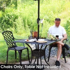 Sunnydaze Decor Sunnydaze Outdoor Crossweave Design Black Cast Aluminum Patio Dining Chair, 2pk 12 Sunnydaze Decor Sunnydaze Outdoor Crossweave Design Black Cast Aluminum Patio Dining Chair, 2pk -Sunnydaze Decor GUEST df7030a2 3293 4f9d a584 36336e6a1600
