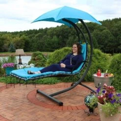 Sunnydaze Decor Sunnydaze Outdoor Hanging Chaise Floating Lounge Chair With Canopy Umbrella And Arc Stand 22 Sunnydaze Decor Sunnydaze Outdoor Hanging Chaise Floating Lounge Chair With Canopy Umbrella And Arc Stand -Sunnydaze Decor GUEST df964fbc 22b1 4131 81a6 a81d4be717ff