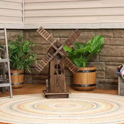 Sunnydaze Decor Sunnydaze Outdoor Wooden Dutch-Inspired Rustic Windmill Lawn And Garden Yard Decorative Statue - 34" 3 Sunnydaze Decor Sunnydaze Outdoor Wooden Dutch-Inspired Rustic Windmill Lawn And Garden Yard Decorative Statue - 34"