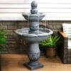 Sunnydaze Decor Sunnydaze 50"H Electric Fiberglass Reinforced Concrete 2-Tier French Garden Design Outdoor Water Fountain, Dusty Gray -Sunnydaze Decor GUEST e27fc07b 1fc8 480f acce 8931c6388f7a