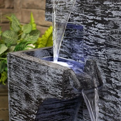Sunnydaze Decor Sunnydaze 32"H Electric Polyresin Cascading Tower Tiered Outdoor Water Fountain With LED Lights 9 Sunnydaze Decor Sunnydaze 32"H Electric Polyresin Cascading Tower Tiered Outdoor Water Fountain With LED Lights - Image 7