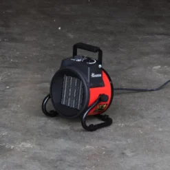 Sunnydaze Decor Sunnydaze Indoor Home Personal Portable Ceramic Electric Space Heater With Auto-Shutoff And Folding Handle - 750-1500 Watt - Red And Black