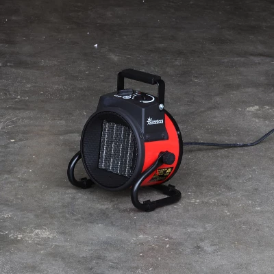 Sunnydaze Decor Sunnydaze Indoor Home Personal Portable Ceramic Electric Space Heater With Auto-Shutoff And Folding Handle - 750-1500 Watt - Red And Black 3 Sunnydaze Decor Sunnydaze Indoor Home Personal Portable Ceramic Electric Space Heater With Auto-Shutoff And Folding Handle - 750-1500 Watt - Red And Black