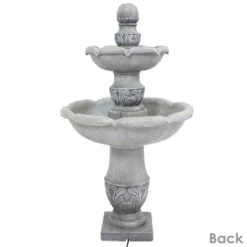 Sunnydaze Decor Sunnydaze 50"H Electric Fiberglass Reinforced Concrete 2-Tier French Garden Design Outdoor Water Fountain, Dusty Gray -Sunnydaze Decor GUEST e42edaec 19c0 42b1 9636 b3ec0d9515ce