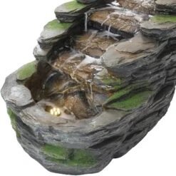 Sunnydaze Decor Sunnydaze 14"H Electric Polyresin Shale Falls Outdoor Water Fountain With LED Lights -Sunnydaze Decor GUEST e4d0edec 57be 4858 9d15 43b95a7ff3e2