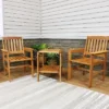 Sunnydaze Decor Sunnydaze Outdoor Meranti Wood With Teak Oil Finish Patio Table And Chairs Conversation Set - Brown - 3pc 2 Sunnydaze Decor Sunnydaze Outdoor Meranti Wood With Teak Oil Finish Patio Table And Chairs Conversation Set - Brown - 3pc -Sunnydaze Decor GUEST e5b0de10 1599 402e aed7 5f70f0b5521c