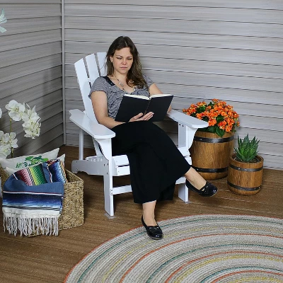 Sunnydaze Decor Sunnydaze Fir Wood Painted Finish Coastal Bliss Outdoor Adirondack Chair 6 Sunnydaze Decor Sunnydaze Fir Wood Painted Finish Coastal Bliss Outdoor Adirondack Chair - Image 4