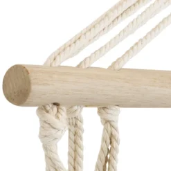 Sunnydaze Decor Sunnydaze Outdoor Printed Polycotton Fabric Hammock Chair With Armrests And Hardwood Spreader Bar - 300 Lb Capacity - Natural -Sunnydaze Decor GUEST ec72aab9 8bd3 4f81 b56d 084becdc6811 1