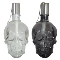 Sunnydaze Decor Sunnydaze Grinning Skull Glass Tabletop Torches - Clear And Black -Sunnydaze Decor GUEST ec83c7ea 1af2 448b 9bc2 650c391a7c06