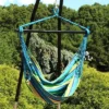 Sunnydaze Decor Sunnydaze Hanging Rope Hammock Chair Swing With Collapsible Bar For Backyard And Patio - 265 Lb Weight Capacity - Ocean Breeze -Sunnydaze Decor GUEST ed6866b4 196a 41a5 b60a d4f0ab6b8820