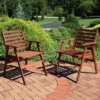 Sunnydaze Decor Sunnydaze Outdoor Meranti Wood With Teak Oil Finish Modern Rustic Patio Dining Arm Chair - Brown - 2pk -Sunnydaze Decor GUEST f38a90d6 6b58 40ba 9ea1 577059e46fa5