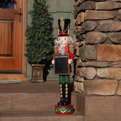 Sunnydaze Decor Sunnydaze Indoor/Outdoor Porch Or Living Room Polyresin Friedrich The Nutcracker With Sign Christmas Holiday Decoration - 36" 7 Sunnydaze Decor Sunnydaze Indoor/Outdoor Porch Or Living Room Polyresin Friedrich The Nutcracker With Sign Christmas Holiday Decoration - 36" - Image 5