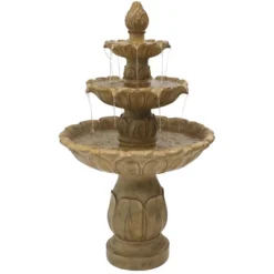 Sunnydaze Decor Sunnydaze 46"H Electric Polystone 3-Tier Classic Tulip Outdoor Water Fountain -Sunnydaze Decor GUEST f426159a 0882 40cc acb4 dc12162aa5f3