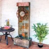 Sunnydaze Decor Sunnydaze 49"H Electric Natural Slate Indoor/Outdoor Water Fountain With Clock And LED Light -Sunnydaze Decor GUEST f48cd74e a386 479b 8493 375c86551ee8