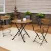 Sunnydaze Decor Sunnydaze Indoor/Outdoor Basic Chestnut Wood Bistro Table And Chairs Set - Dark Brown - 3pc