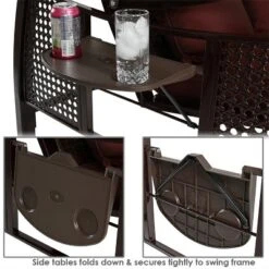 Sunnydaze Decor Sunnydaze Outdoor Deluxe 3-Person Patio Swing With Tilting Canopy Shade, Cushions And Side Tables -Sunnydaze Decor GUEST f85dcd51 6c2b 4245 8f2b 4cf6ebc1575a