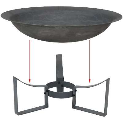 Sunnydaze Decor Sunnydaze Outdoor Camping Or Backyard Cast Iron With Heat Resistant Finish Modern Round Fire Pit Bowl With Stand - 23" - Bronze 8 Sunnydaze Decor Sunnydaze Outdoor Camping Or Backyard Cast Iron With Heat Resistant Finish Modern Round Fire Pit Bowl With Stand - 23" - Bronze - Image 6